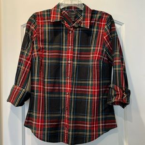 J Crew Christmas Plaid Button Down